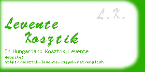 levente kosztik business card